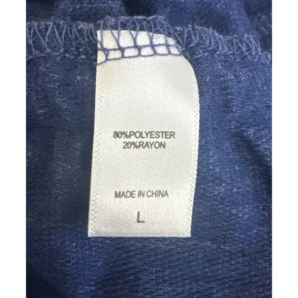 MUK LUKS French Terry Weekend Story Short Sleeve Jumpsuit in Heather Navy Size L - Picture 9 of 11